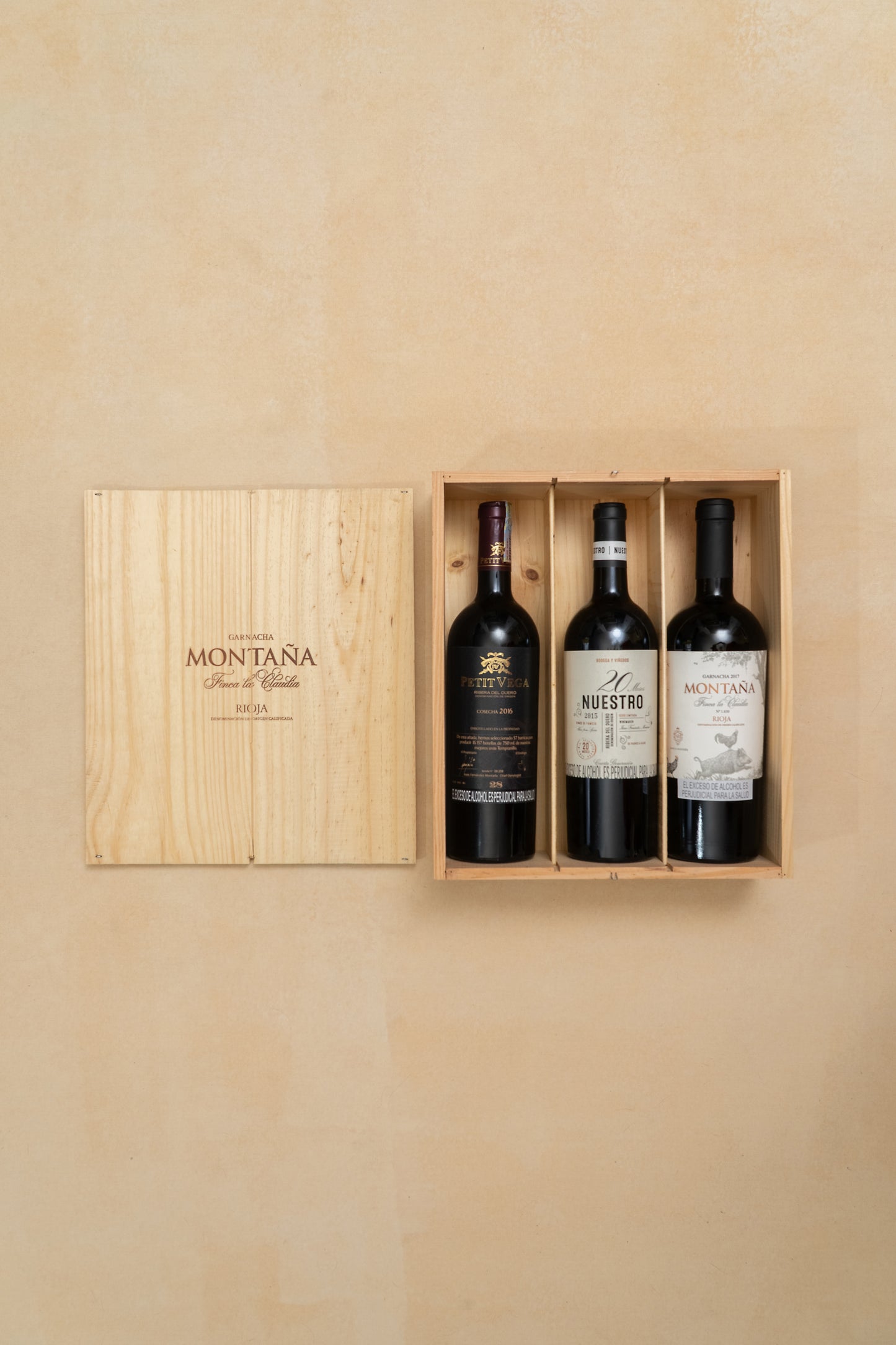 Caja de Madera: 3 Tintos Premium