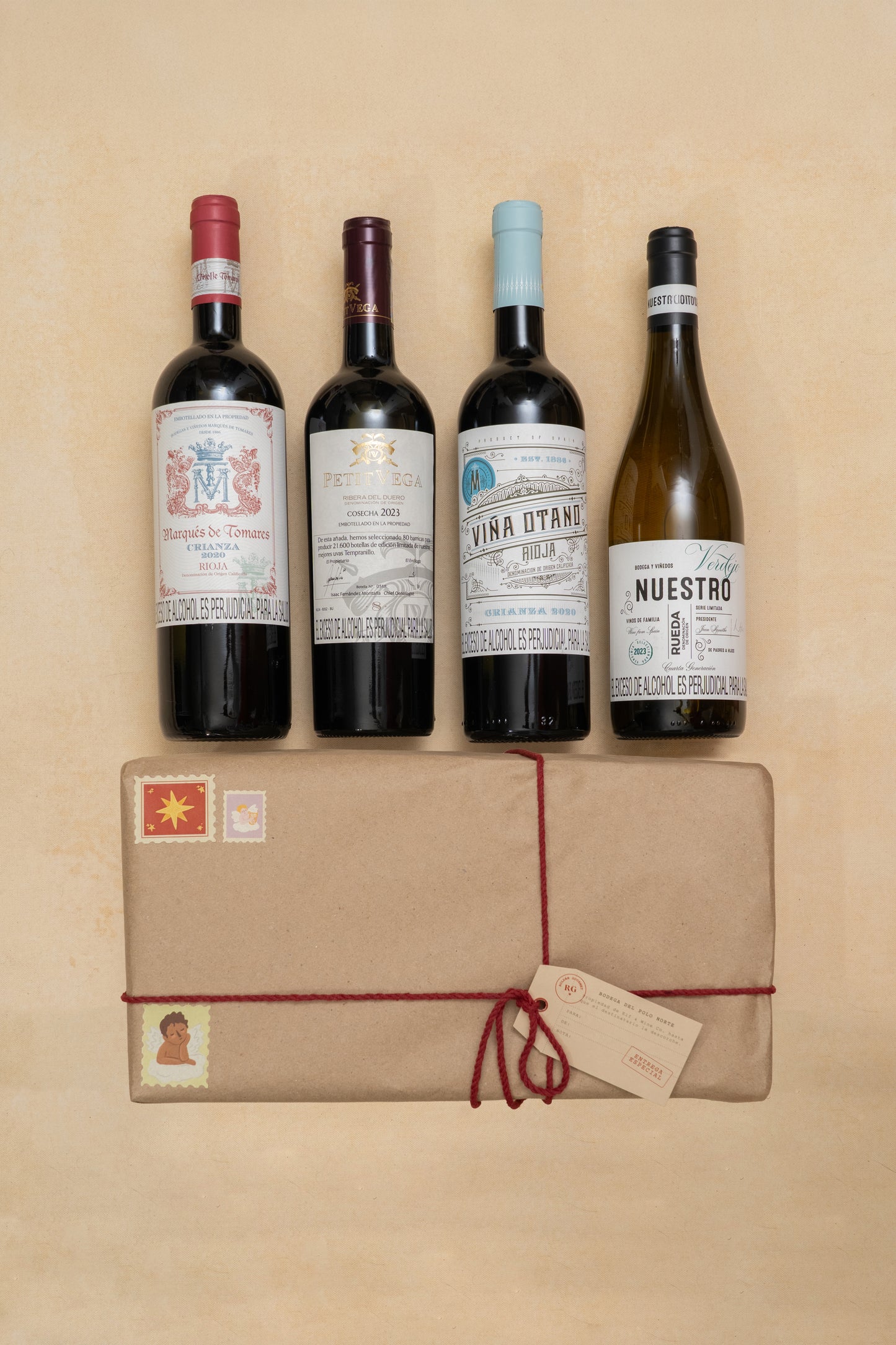 4 vinos Crianza: Tintos y Blanco